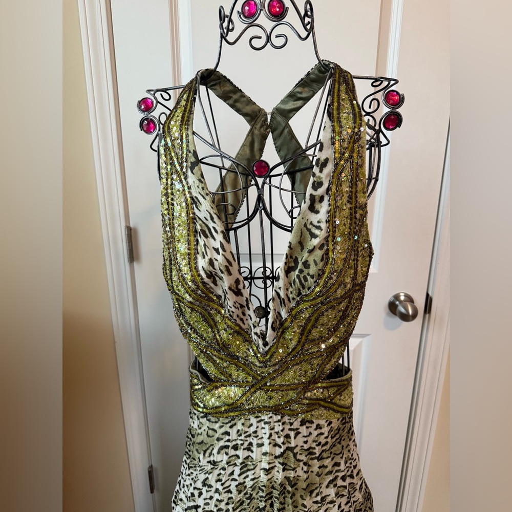 Elegant Leopard Print sequined Evening Gown by Bellezza - Picture 2 of 8